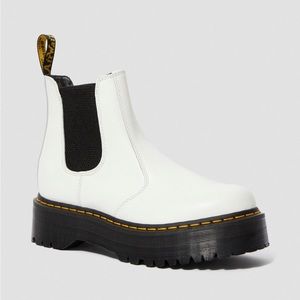 Dr. Martens Women’s 2976 Quad Leather Platform Chelsea Boots - White
